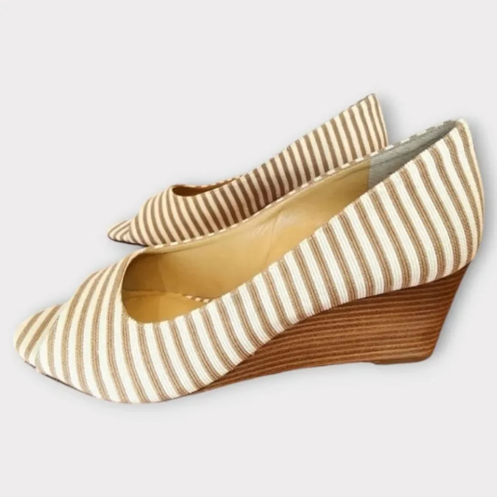 NEW Talbots Royce Peep Toe Wedge Cafe/Tan Ivory, Women's Size 9 M
